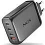 CARGADOR PARED GaN 3xUSB-C + USB-A 240W NEGRO NGS